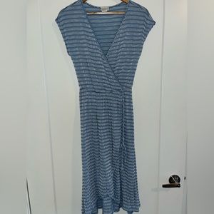Blue and White Striped Dress - Small
